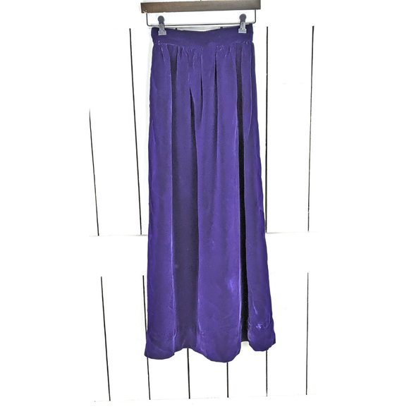Vintage purple velour velvet long fitted pencil skirt - Picture 2 of 4